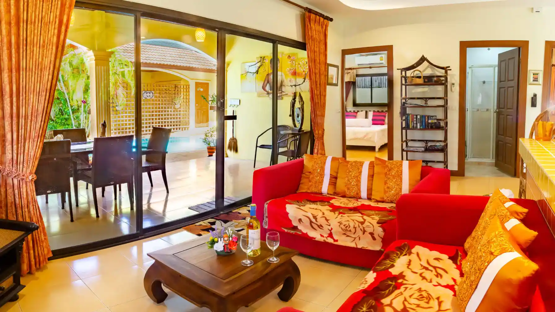 Bon Island Villa living room interior with air conditioning